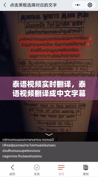 泰语视频实时翻译，泰语视频翻译成中文字幕 