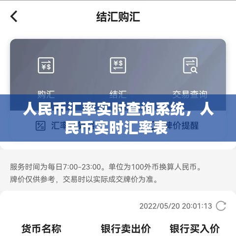 人民币汇率实时查询系统，人民币实时汇率表 