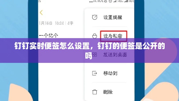 钉钉实时便签怎么设置，钉钉的便签是公开的吗 