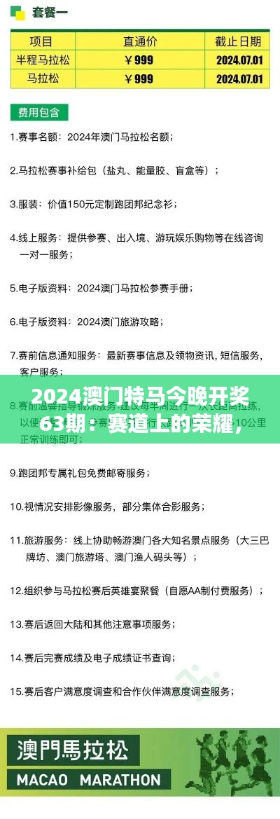 2024澳门特马今晚开奖63期：赛道上的荣耀，特马的挑战与梦想