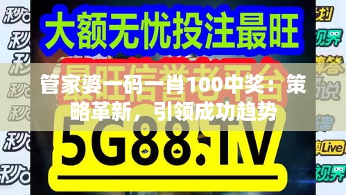 管家婆一码一肖100中奖：策略革新，引领成功趋势