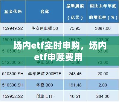 场内etf实时申购，场内etf申赎费用 